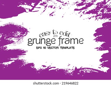 Design template.Abstract grunge frame texture. Stock vector Easy to edit