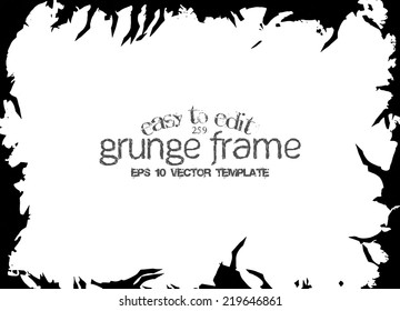 Design template.Abstract grunge frame texture. Stock vector Easy to edit