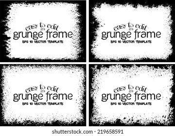 Design template.Abstract grunge frame texture. Stock vector set