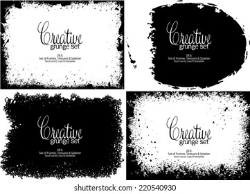 Design template.Abstract grunge frame texture. Stock vector set