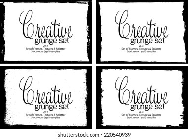 Design template.Abstract grunge frame texture. Stock vector set