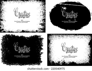 Design template.Abstract grunge frame texture. Stock vector set