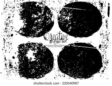 Design template.Abstract grunge frame texture. Stock vector set