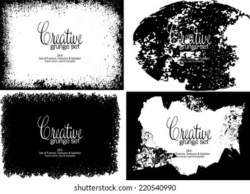 Design template.Abstract grunge frame texture. Stock vector set