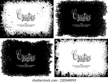 Design template.Abstract grunge frame texture. Stock vector set