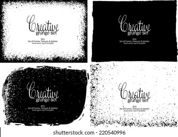 Design template.Abstract grunge frame texture. Stock vector set