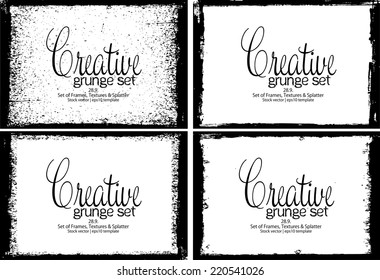 Design template.Abstract grunge frame texture. Stock vector set