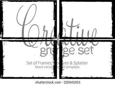 Design template.Abstract grunge frame texture. Stock vector set