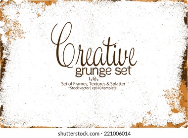 Design template.Abstract grunge frame texture. Stock vector