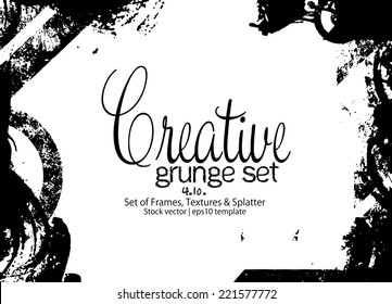Design template.Abstract grunge frame texture. Stock vector - easy to edit
