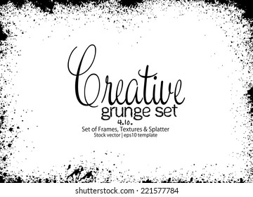 Design template.Abstract grunge frame texture. Stock vector - easy to edit