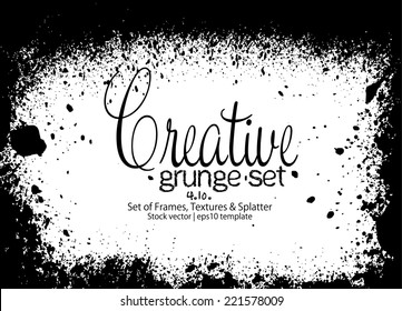 Design template.Abstract grunge frame texture. Stock vector - easy to edit