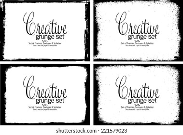 Design template.Abstract grunge frame texture. Stock vector set - easy to edit