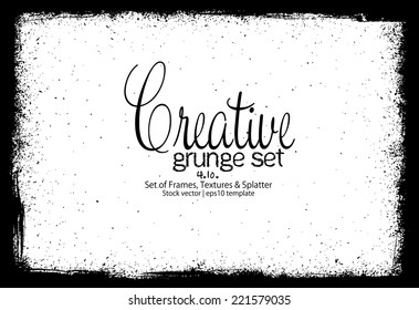 Design template.Abstract grunge frame texture. Stock vector - easy to edit