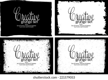 Design template.Abstract grunge frame texture. Stock vector set - easy to edit
