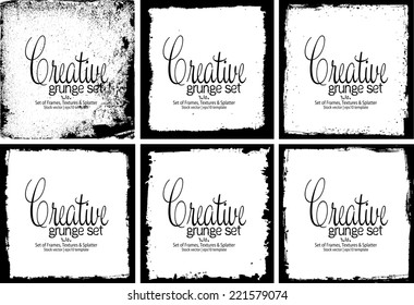 Design template.Abstract grunge frame texture. Stock vector set - easy to edit