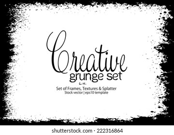 Design template.Abstract grunge frame texture. Stock vector - easy to edit