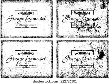 Design template.Abstract grunge frame texture. Stock vector set - easy to edit