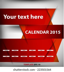 Design template.Abstract triangle calendar. 2015 year. Stock vector - easy to edit
