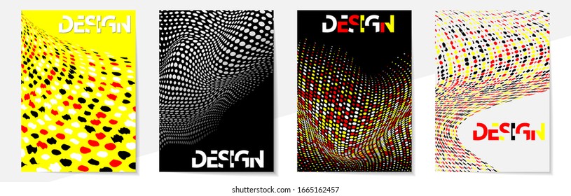 Сover design templates A-4 format. Editable set of layouts for covers of books, magazines, notebooks, albums, booklets. Flat design, modern colors.