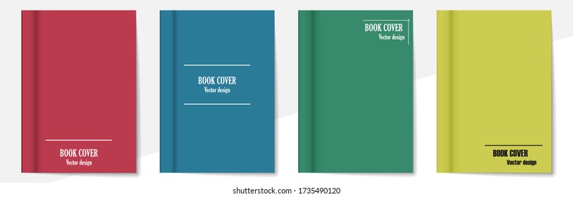 Сover design templates A-4 format. Editable set of layouts for covers of books, magazines, notebooks, albums, booklets. Flat design, modern colors.