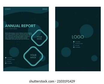 design templates. annual report template with dark green color, cover template ( if you want to resize the image frame, make sure EXPAND the STROKE so that there is no gap between the two frames)