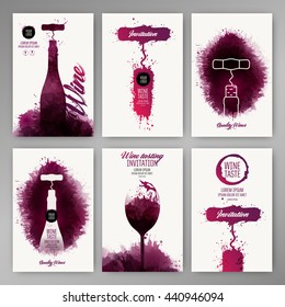 Design templates background wine stains. Suitable for promotions, brochures, tasting events, wine presentation or wine list. Vector