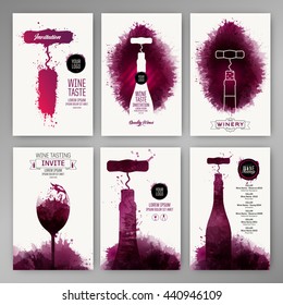 Design templates background wine stains. Suitable for promotions, brochures, tasting events, wine presentation or wine list. Vector