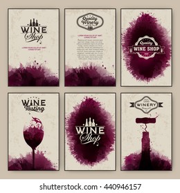 Design templates background wine stains and vintage texture. Suitable for promotions, brochures, tasting events, wine presentation or wine list. Vector