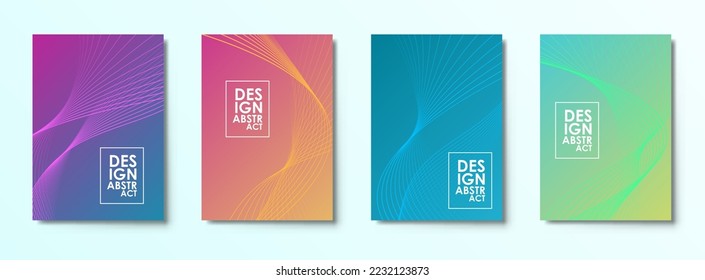 Design templates of bright color. Abstract background with wave line. Gradient texture for digital concept cover design.