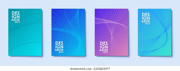 Design templates of bright color. Abstract background with wave line. Gradient texture for digital concept cover design.