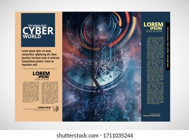 Design templates for brochure, magazine, flyer, booklet with 3D rendering technology concept