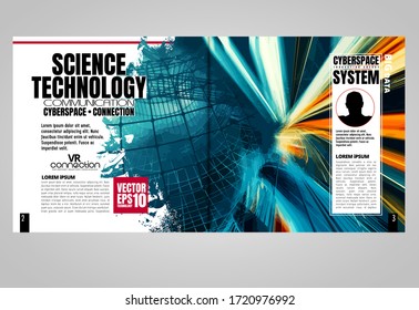 Design templates for brochure, magazine, flyer, booklet with technology concept