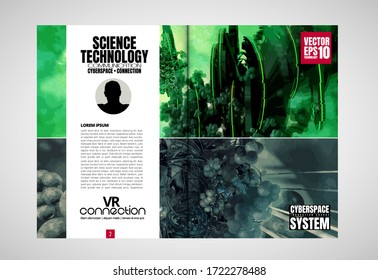 Design templates for brochure, magazine, flyer, booklet with technology concept