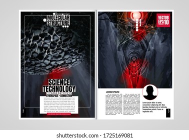 Design templates for brochure, magazine, flyer, booklet with technology concept