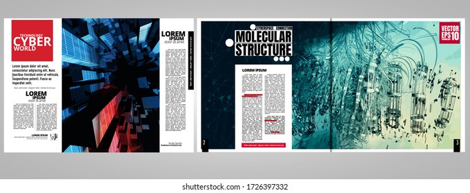 Design templates for brochure, magazine, flyer, booklet with technology concept