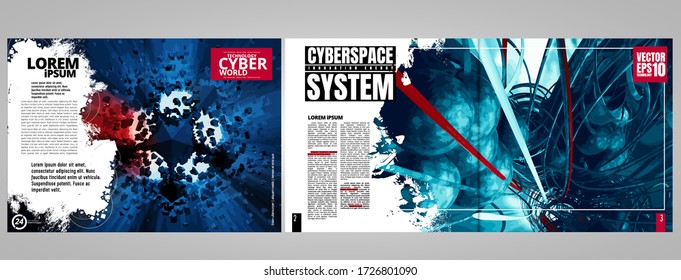 Design templates for brochure, magazine, flyer, booklet with technology concept