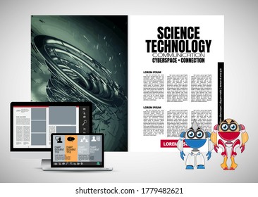 Design templates for brochure, magazine, flyer, booklet with 3D rendering concept