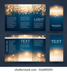 Design templates collection for banners, flyers, placards and posters. Bokeh light design. Shining banners set.  Vector illustration