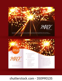 Design Templates Collection for Banners, Flyers, Placards and Posters. Fireworks Design. Shining Banners Set. Vector illustration