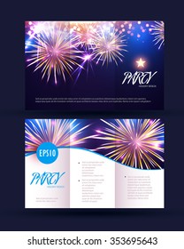 Design Templates Collection for Banners, Flyers, Placards and Posters. Fireworks Design. Shining Banners Set. Vector illustration