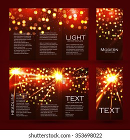 Design Templates Collection for Banners, Flyers, Placards and Posters. Fireworks Design. Shining Banners Set. Vector illustration