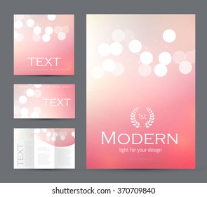 Design Templates Collection for Banners, Flyers, Placards, Cover and Posters. Bokeh Fashion Design. Shining Banners Set. Vector illustration