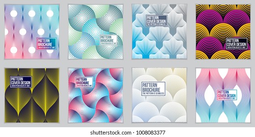 Design templates for flyers, booklets, greeting cards, invitations and advertisings. Geometric line patterns vector abstract advertising art set. Minimalistic brochure design.