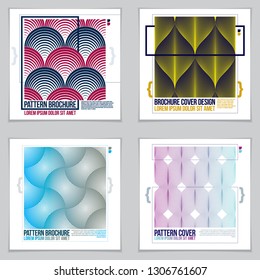Design templates for flyers, booklets, greeting cards, invitations and advertisings. Geometric line patterns vector abstract advertising art set. Minimalistic brochure design.