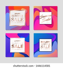 Design templates for flyers, booklets, greeting cards, invitations, packaging and advertising. Vector set packaging templates with paper cut gradients for luxury products. Vector illustration eps10.