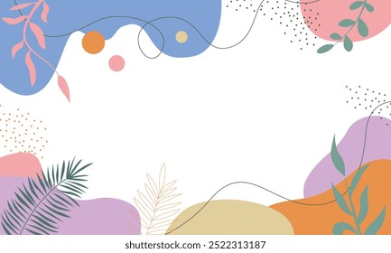 Plantillas de diseño para gráficos abstractos dibujados a mano y motivos botánicos