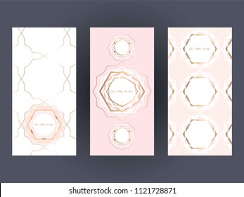 Design templates. Invitations to a company event. Covers. Posters. Banner. Can be used in perfumery, cosmetic and fashion business. Oriental patterns in pastel pink and gold tones.