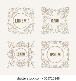 Design Templates for Logo, Labels and Badges. Abstract Line Retro Backgrounds