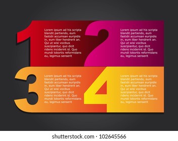 design templates with numbers over black background. vector